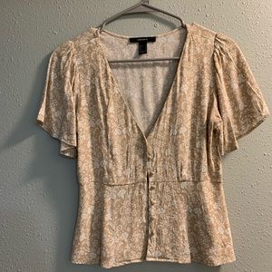 Forever 21 crème and white blouse
